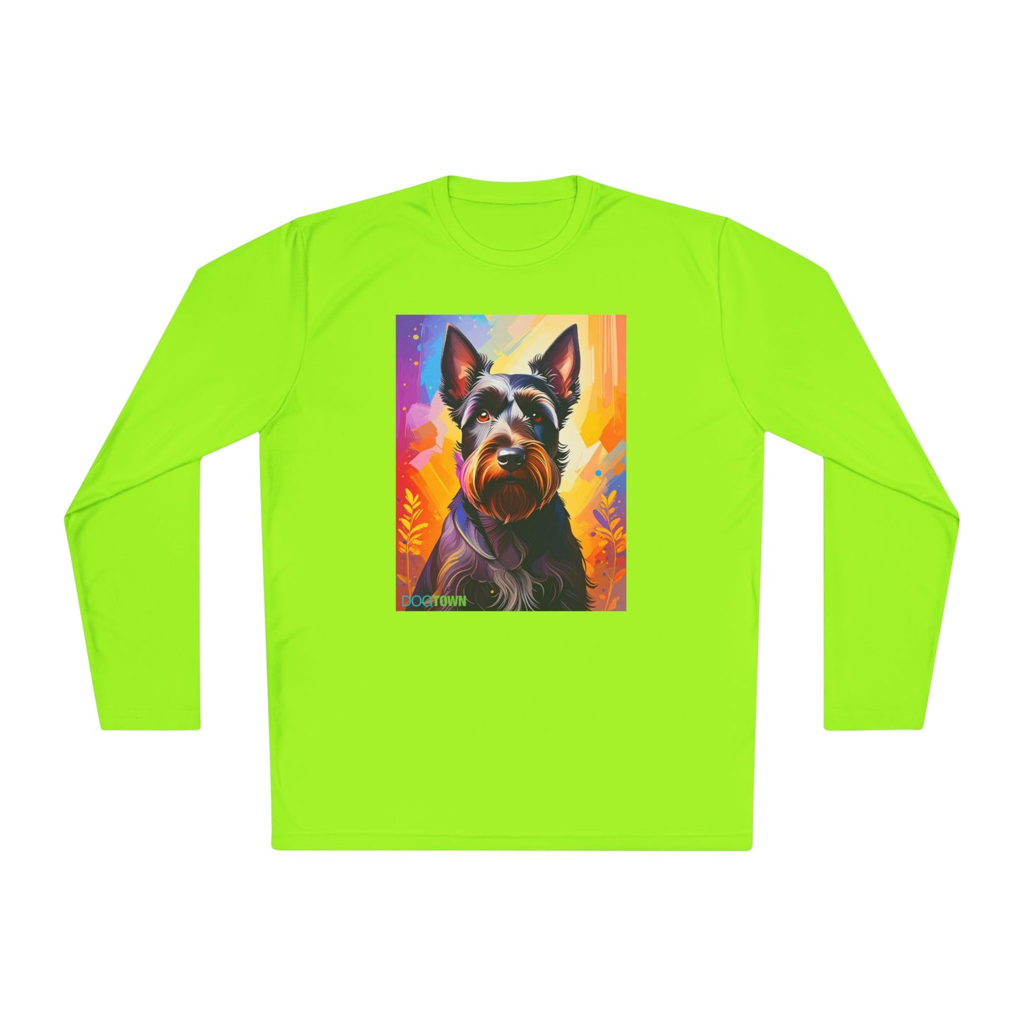 Pup Art Canvas Sport Long Sleeve Tee (Scottish Terrier)