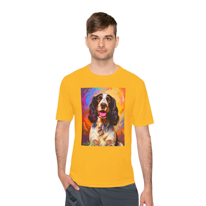 Pup Art Canvas Unisex Moisture Wicking Tee (English Springer Spaniel - 3)