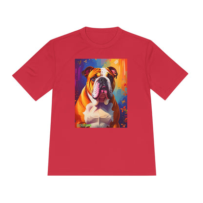 Pup Art Canvas Unisex Moisture Wicking Tee (English Bulldog)