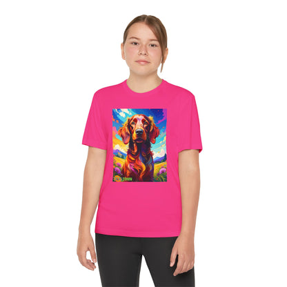 Pup Art Canvas - Kid's Sport Short Sleeve Tee (Irish Setter)