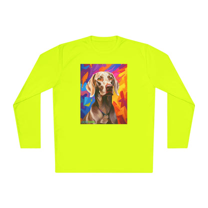 Pup Art Canvas Sport Long Sleeve Tee (Weimaraner)