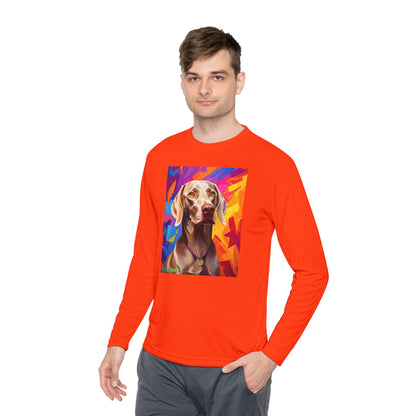 Pup Art Canvas Sport Long Sleeve Tee (Weimaraner)
