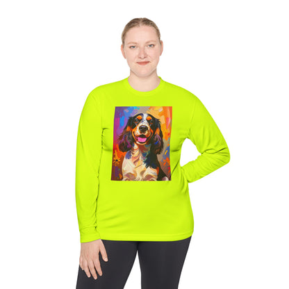 Pup Art Canvas Sport Long Sleeve Tee (English Springer Spaniel - 1)