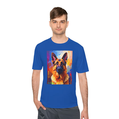 Pup Art Canvas Unisex Moisture Wicking Tee (German Shepherd)