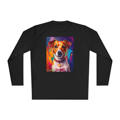 Pup Art Canvas Sport Long Sleeve Tee (Jack Russell Terrier)