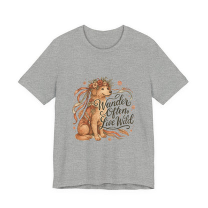 Dogtown Boho Revival Unisex Jersey Short Sleeve Tee (Golden Retriever)