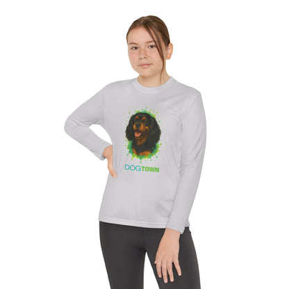 2025 Breed Collection - Kid's Polyester Thin Long Sleeve Tee - Black and Tan Cavalier King Charles Spaniel