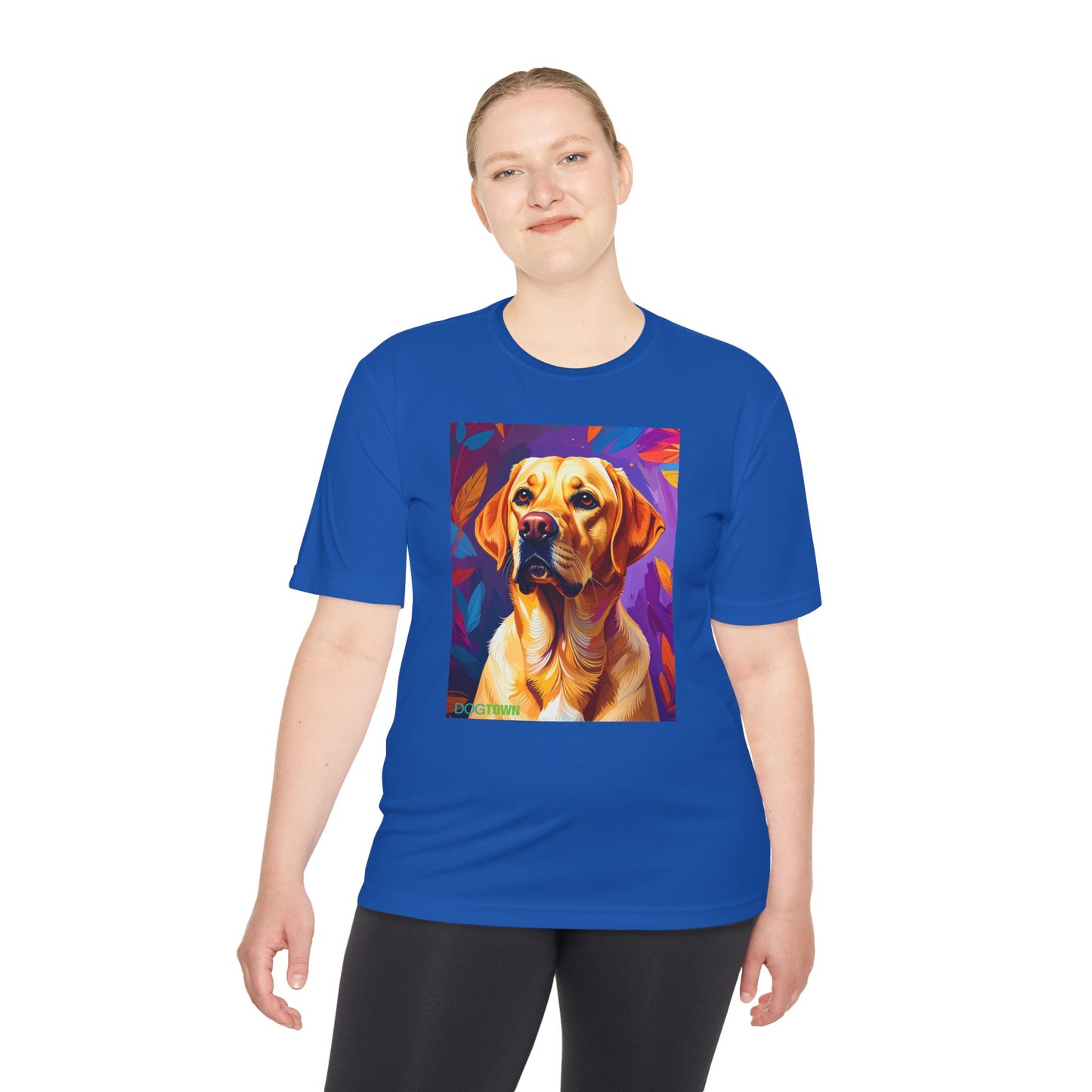 Pup Art Canvas Unisex Moisture Wicking Tee (Yellow Lab)