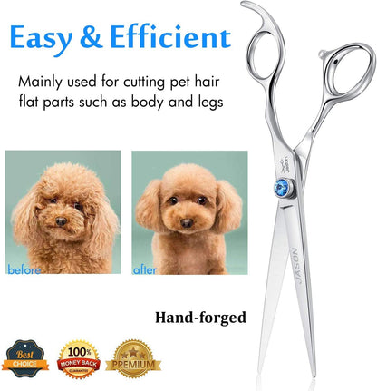 7" Straight Dog Grooming Scissors