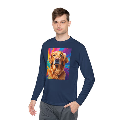 Pup Art Canvas Sport Long Sleeve Tee (Golden Retriever)