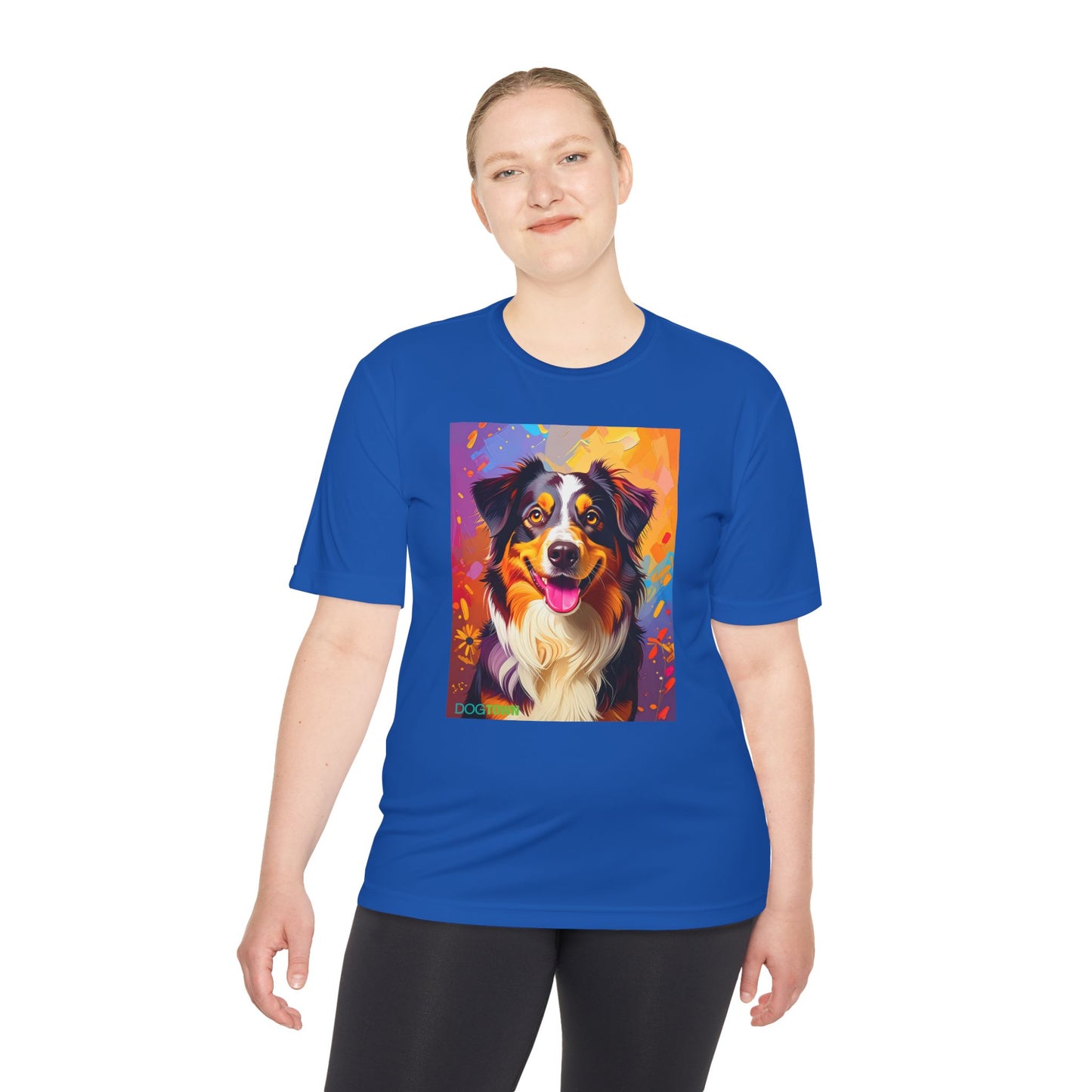 Pup Art Canvas Unisex Moisture Wicking Tee (Australian Shepherd)
