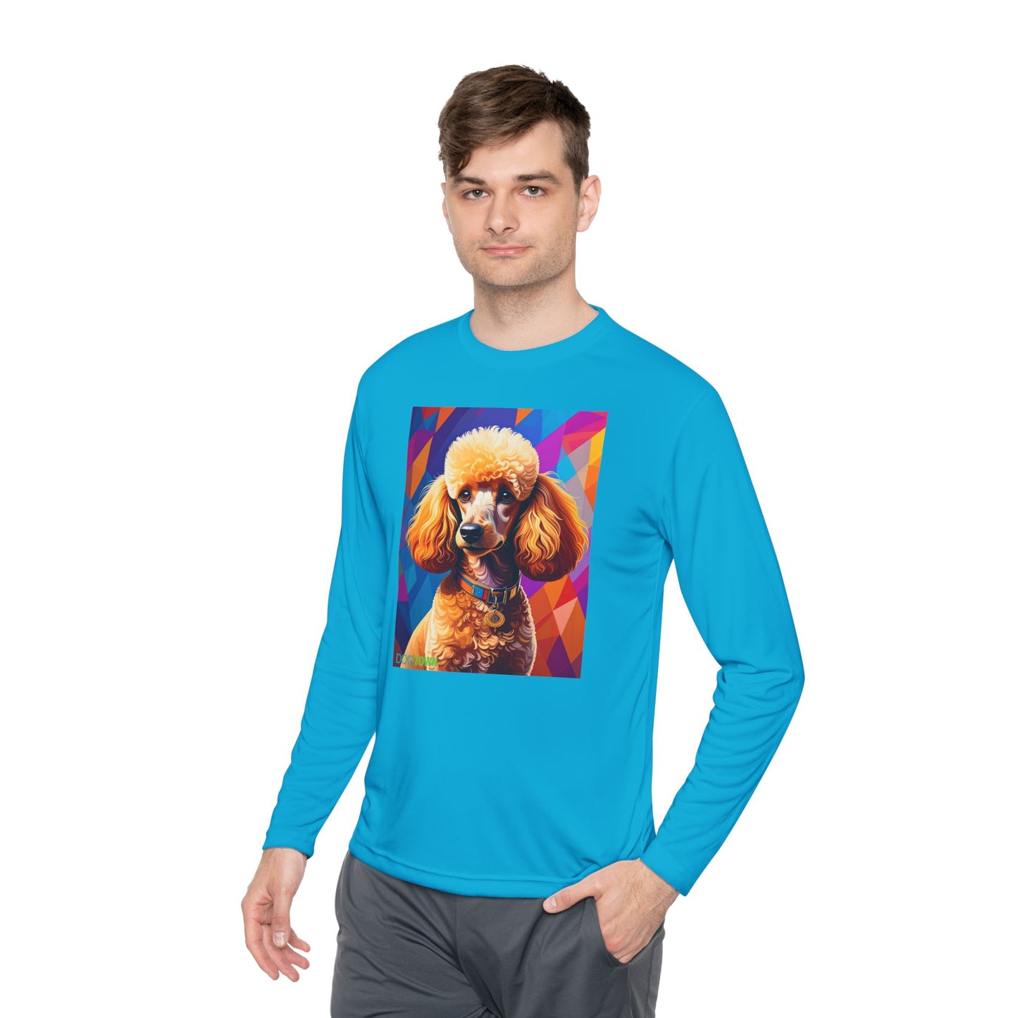 Pup Art Canvas Sport Long Sleeve Tee (Mini Poodle)