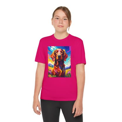Pup Art Canvas - Kid's Sport Short Sleeve Tee (Irish Setter)