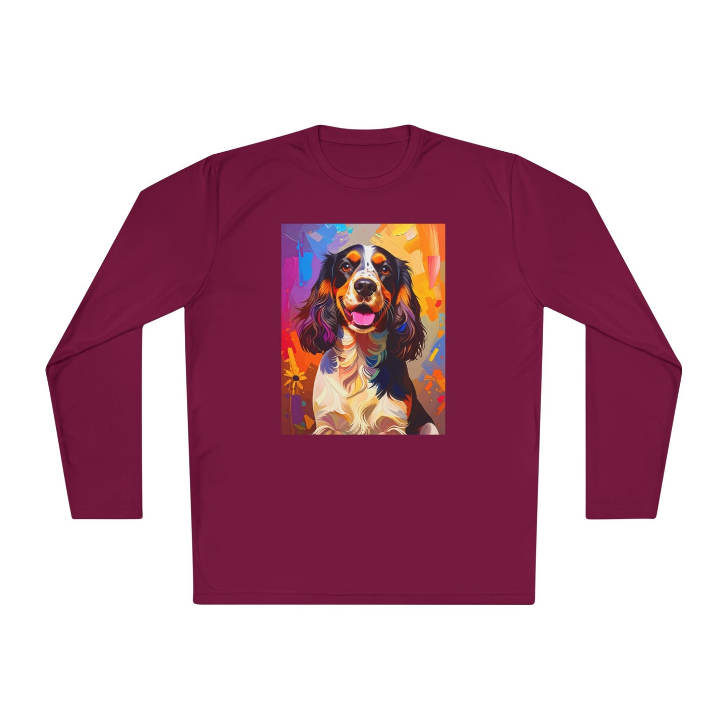 Pup Art Canvas Sport Long Sleeve Tee (English Springer Spaniel - 1)
