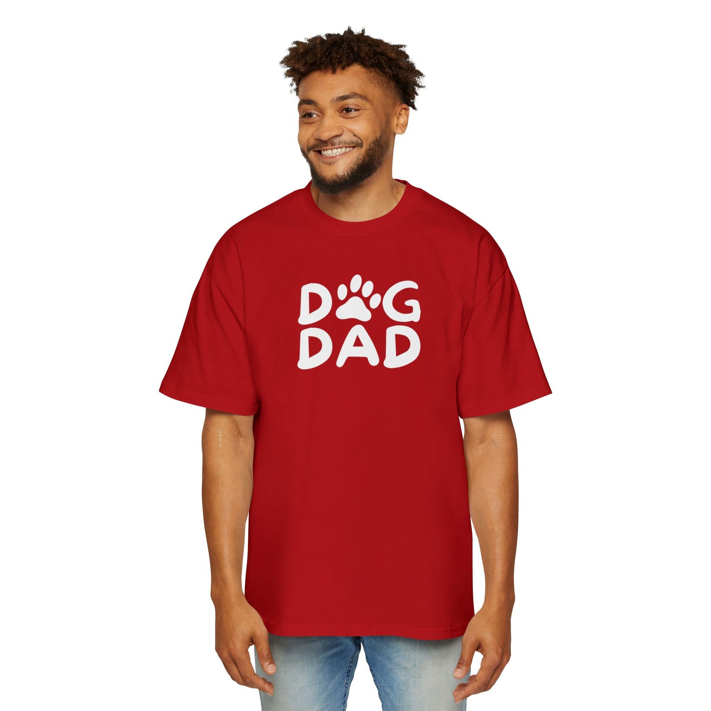 Dog Dad Heavy Oversized Tee, Perfect Gift for Dog Lovers, Casual Comfort, Father's Day, Pet Parent Apparel