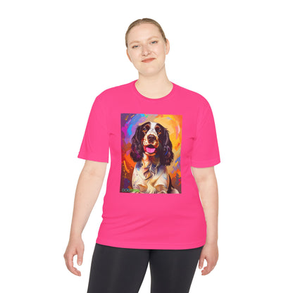 Pup Art Canvas Unisex Moisture Wicking Tee (English Springer Spaniel - 3)