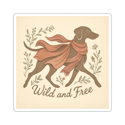 Dogtown Boho Revival "Wild and Free" Kiss-Cut Stickers (Weimaraner)
