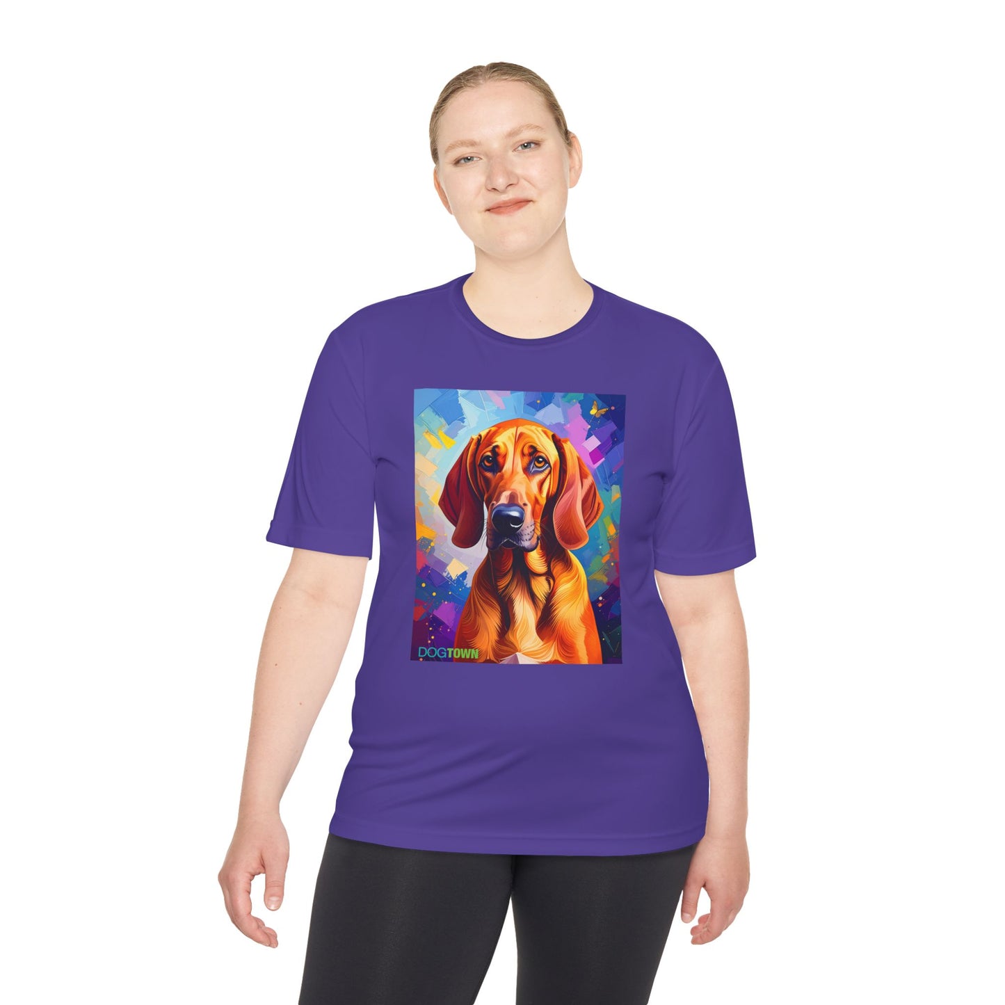 Pup Art Canvas Unisex Moisture Wicking Tee (Redbone Coonhound)