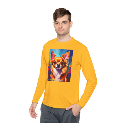 Pup Art Canvas Sport Long Sleeve Tee (Chihuahua)