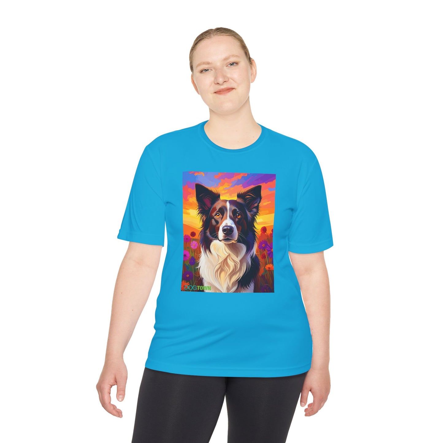Pup Art Canvas Unisex Moisture Wicking Tee (Border Collie)