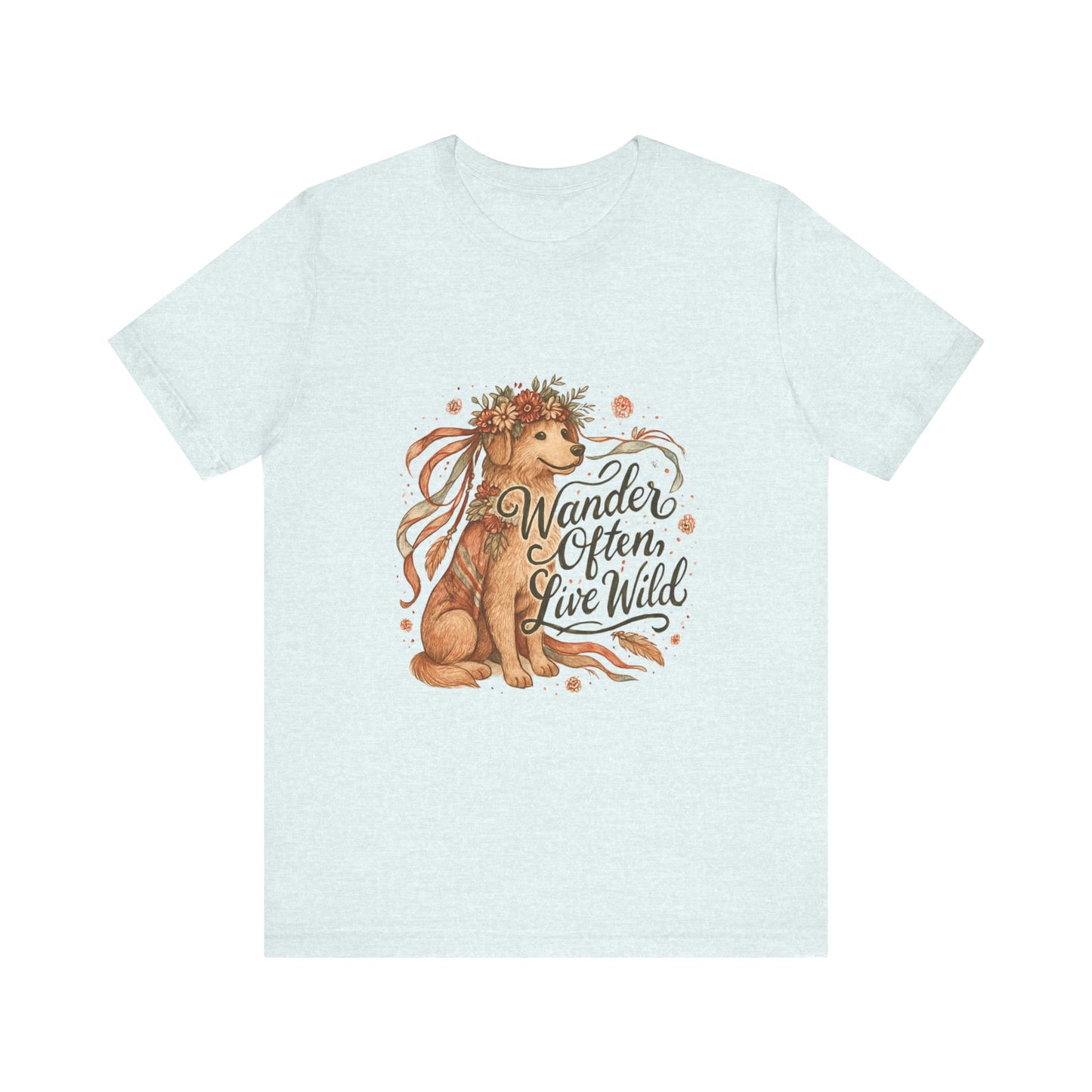 Dogtown Boho Revival Unisex Jersey Short Sleeve Tee (Golden Retriever)