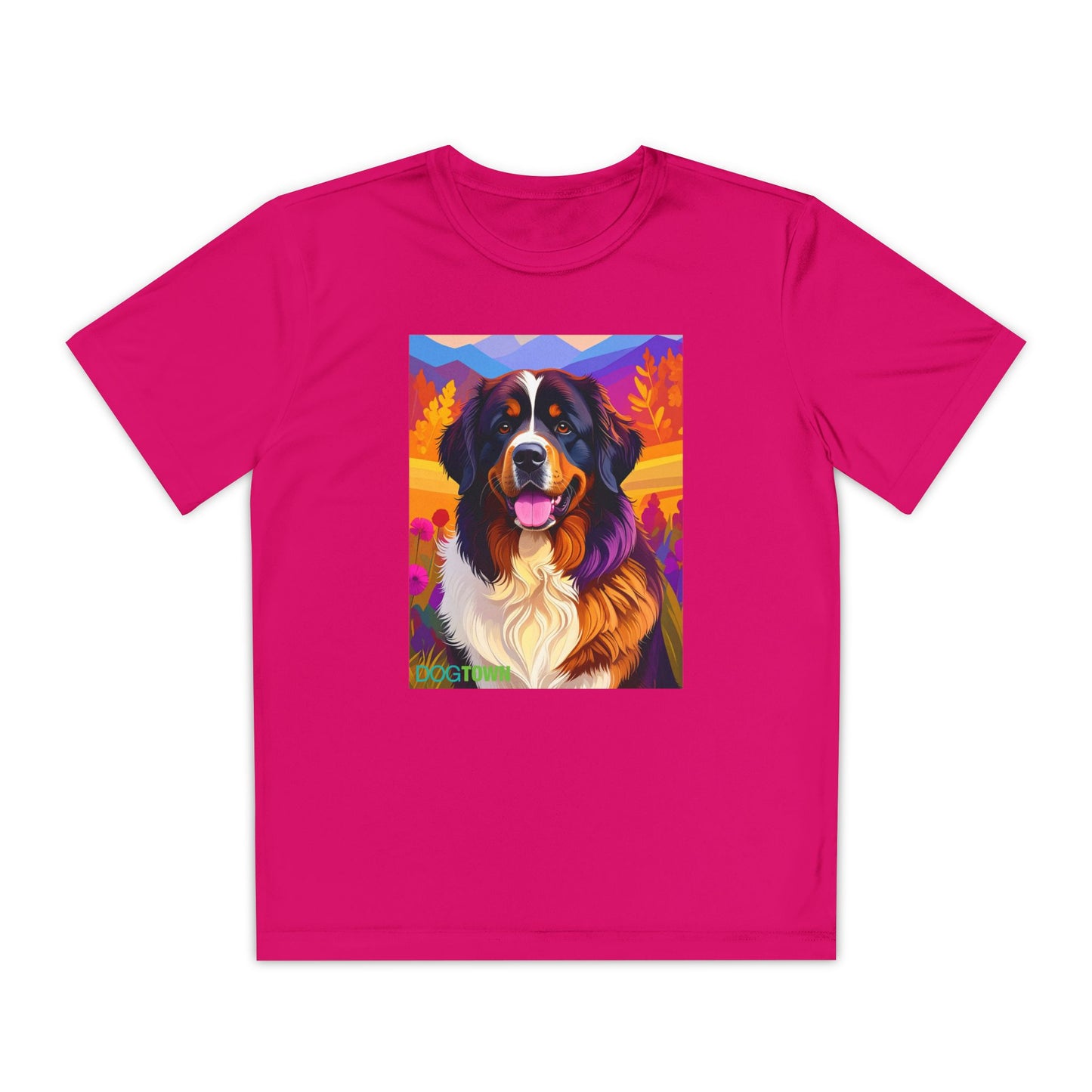 Pup Art Canvas - Kid's Sport Short Sleeve Tee (Bernese Mountain Dog)