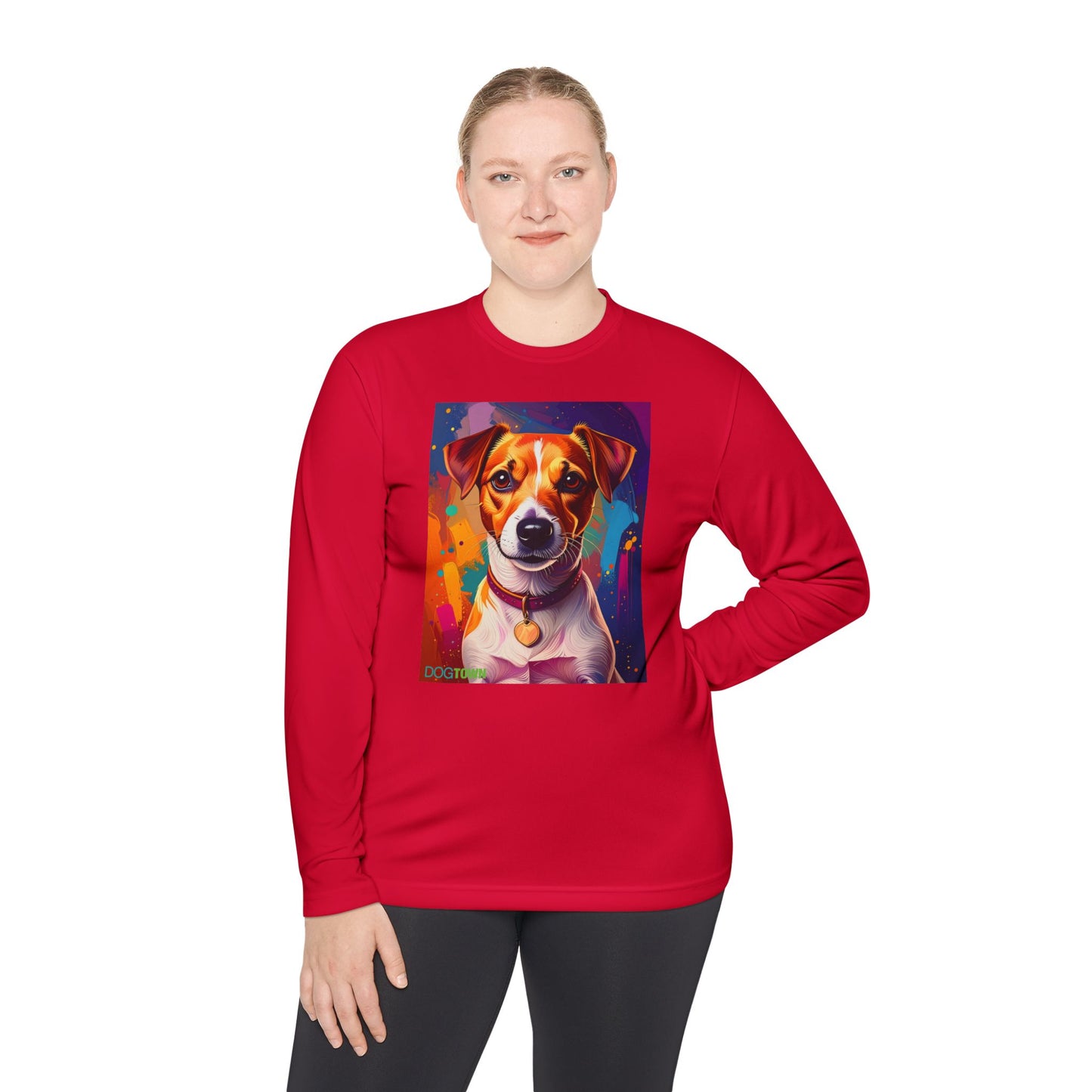 Pup Art Canvas Sport Long Sleeve Tee (Jack Russell Terrier)