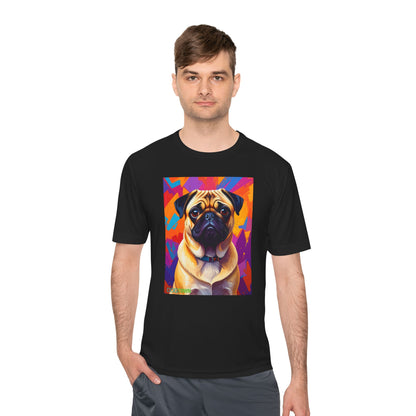 Pup Art Canvas Unisex Moisture Wicking Tee (Pug)