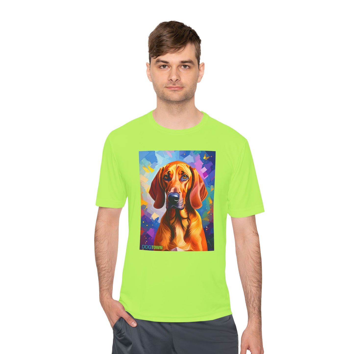 Pup Art Canvas Unisex Moisture Wicking Tee (Redbone Coonhound)