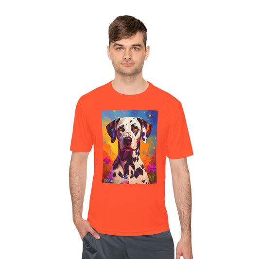 Pup Art Canvas Unisex Moisture Wicking Tee (Dalmation)