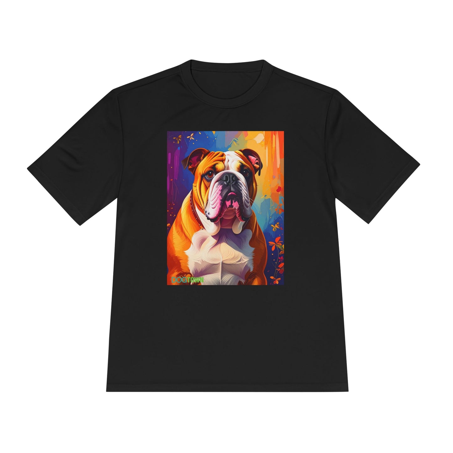 Pup Art Canvas Unisex Moisture Wicking Tee (English Bulldog)