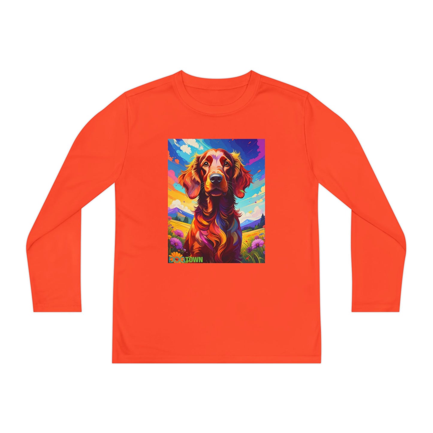 Pup Art Canvas - Kid's Sport Long Sleeve Tee (Irish Setter)
