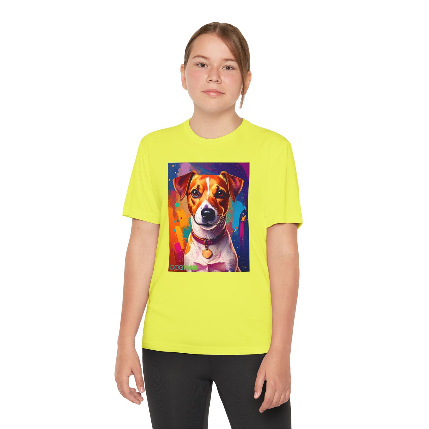 Pup Art Canvas - Kid's Sport Short Sleeve Tee (Jack Russell Terrier)