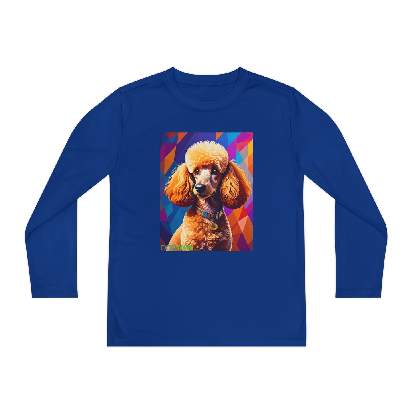 Pup Art Canvas - Kid's Sport Long Sleeve Tee (Toy Poodle)