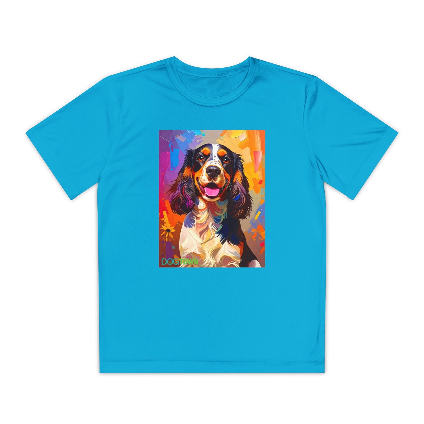 Pup Art Canvas - Kid's Sport Short Sleeve Tee (English Springer Spaniel)