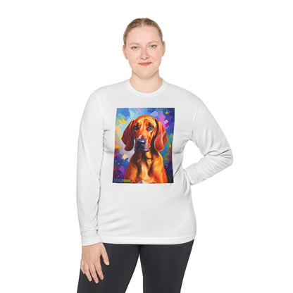 Pup Art Canvas Sport Long Sleeve Tee (Redbone Coonhound)