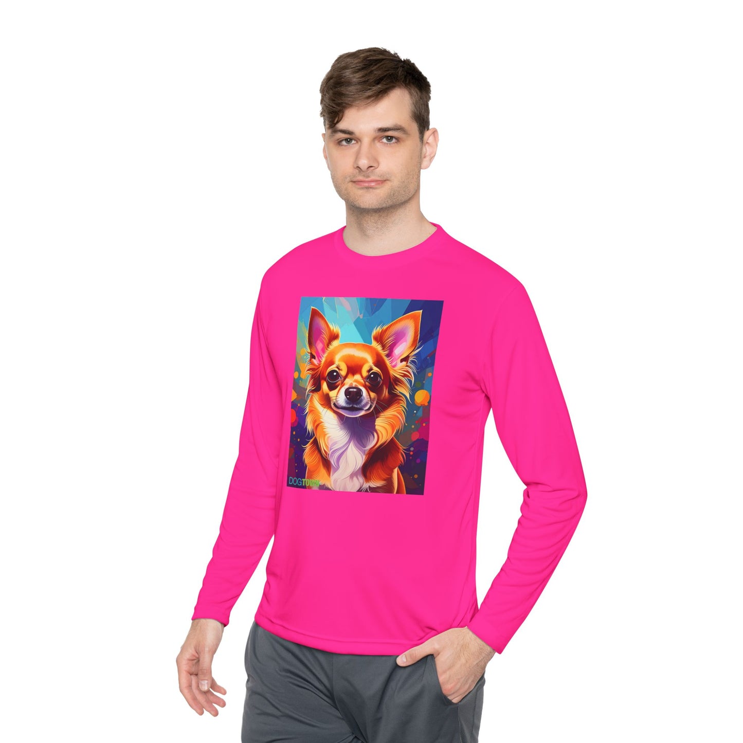 Pup Art Canvas Sport Long Sleeve Tee (Chihuahua)