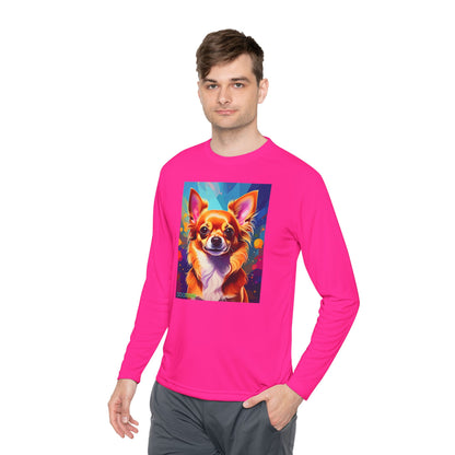 Pup Art Canvas Sport Long Sleeve Tee (Chihuahua)