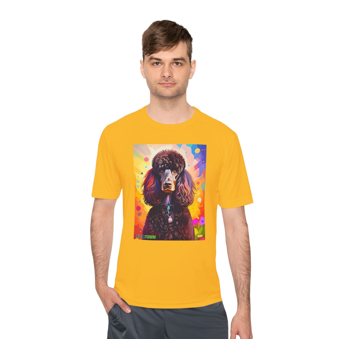 Pup Art Canvas Unisex Moisture Wicking Tee (Poodle Standard)