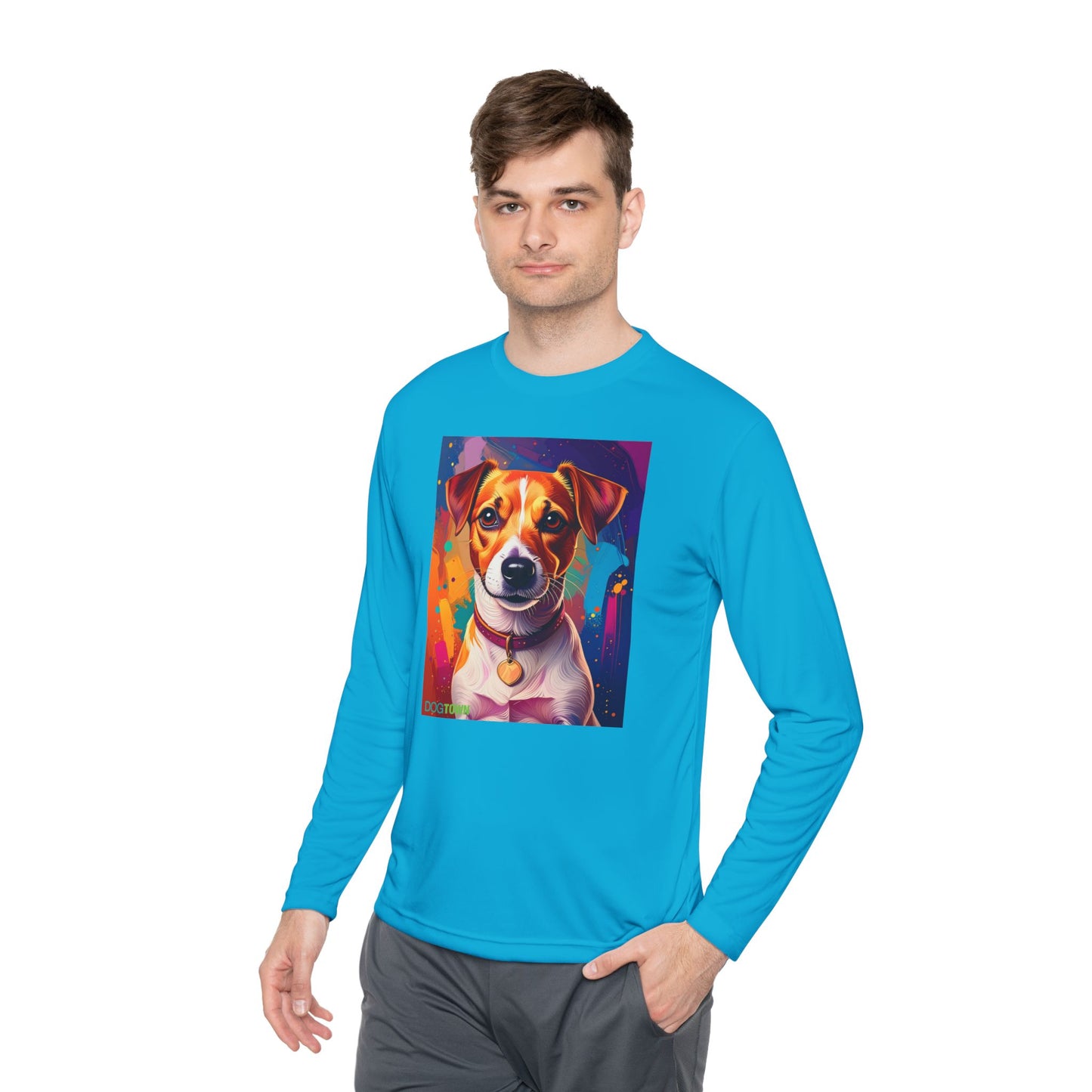 Pup Art Canvas Sport Long Sleeve Tee (Jack Russell Terrier)