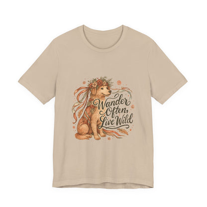 Dogtown Boho Revival Unisex Jersey Short Sleeve Tee (Golden Retriever)