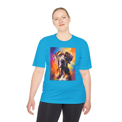 Pup Art Canvas Unisex Moisture Wicking Tee (Great Dane)