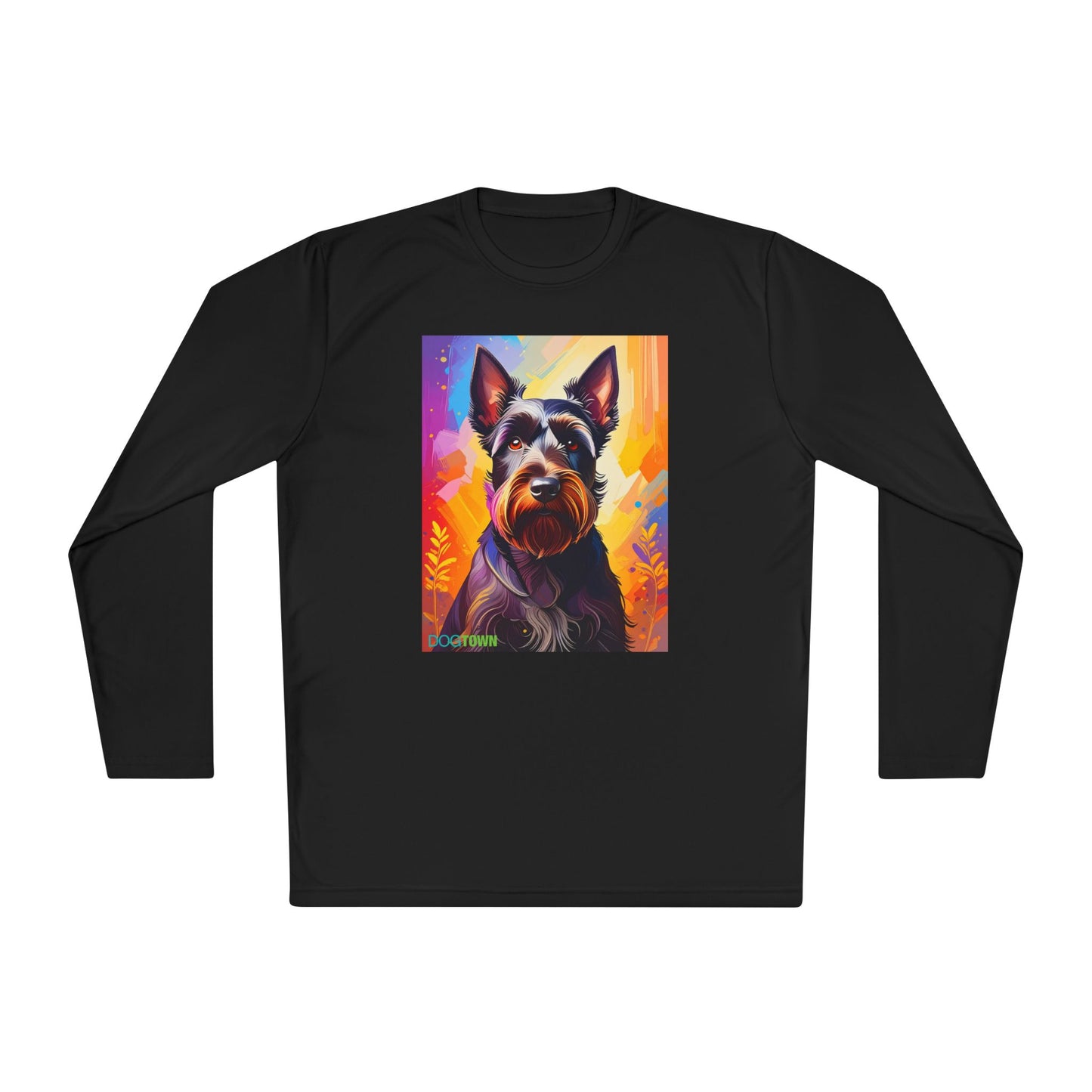 Pup Art Canvas Sport Long Sleeve Tee (Scottish Terrier)