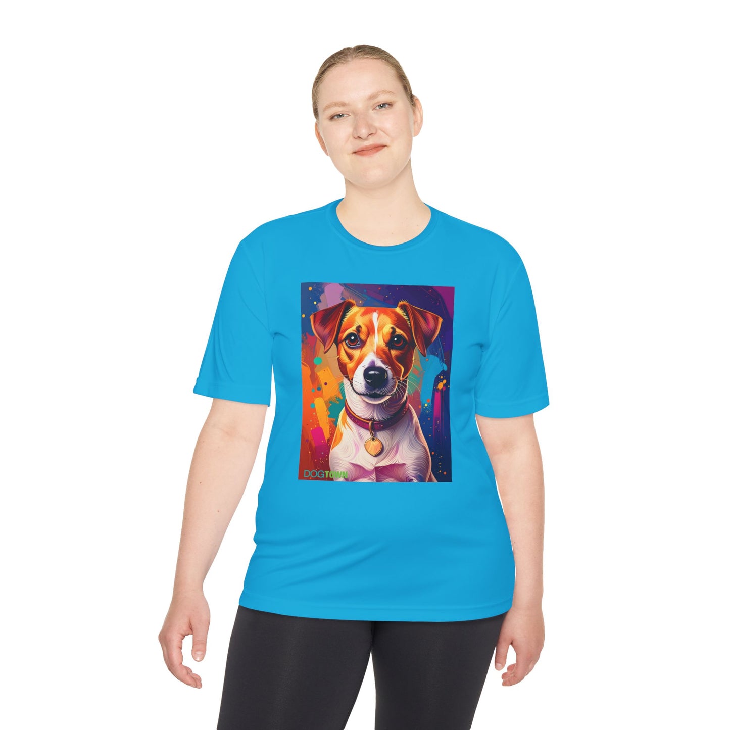 Pup Art Canvas Unisex Moisture Wicking Tee (Jack Russell Terrier)