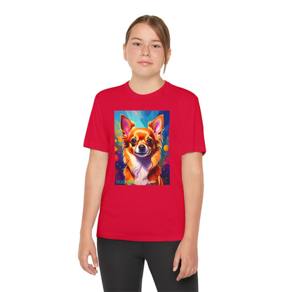 Pup Art Canvas - Kid's Sport Short Sleeve Tee (Chihuauha)