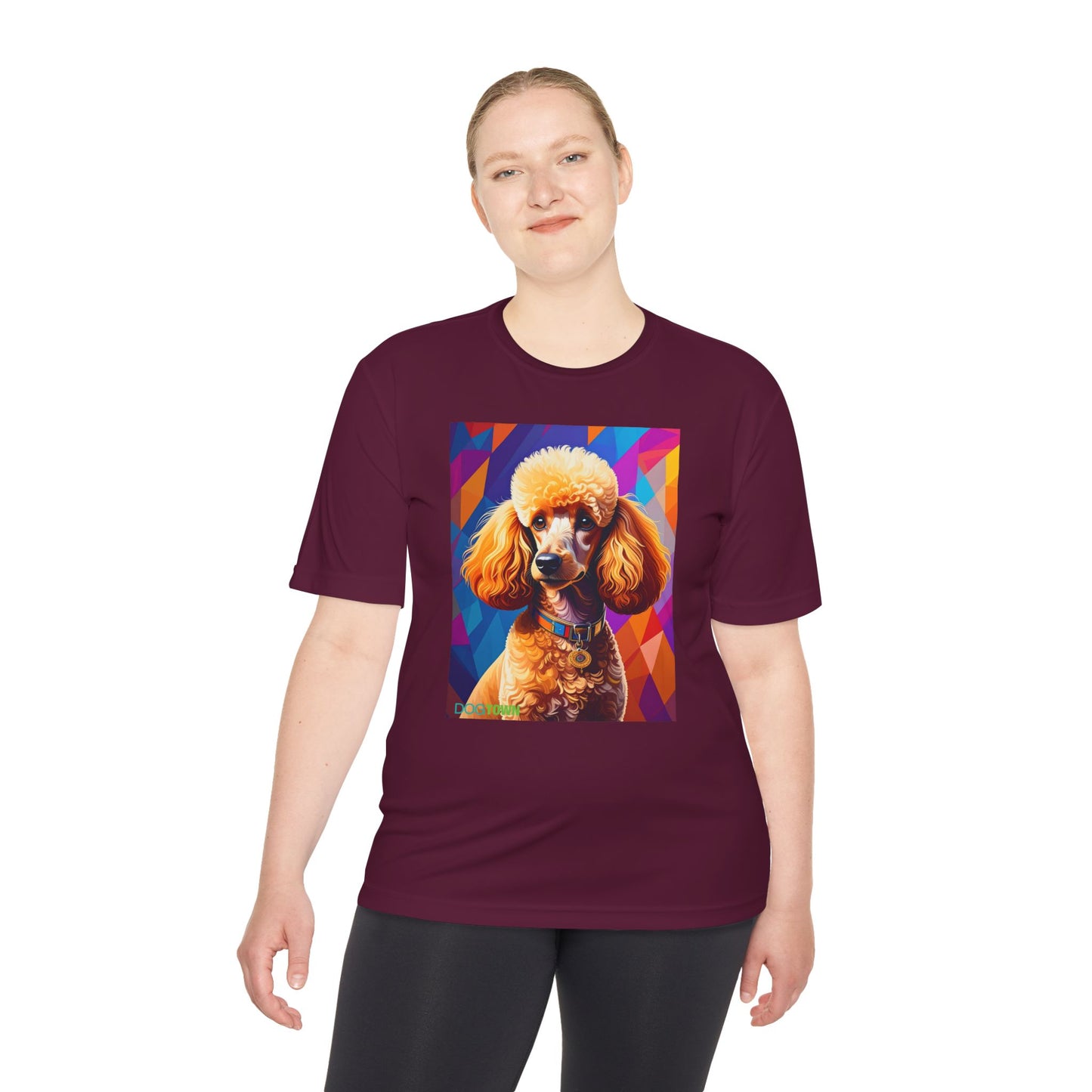 Pup Art Canvas Unisex Moisture Wicking Tee (Mini Poodle)