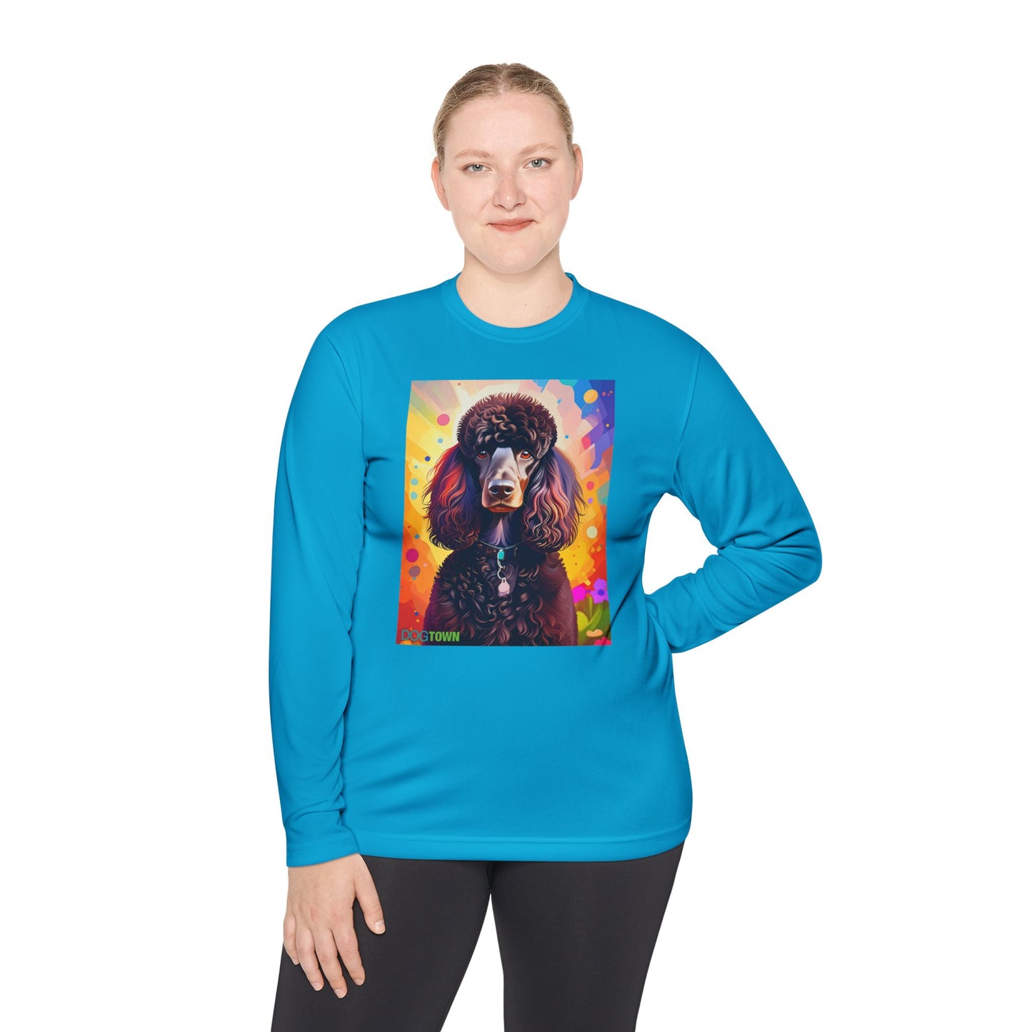 Pup Art Canvas Sport Long Sleeve Tee (Poodle Standard)