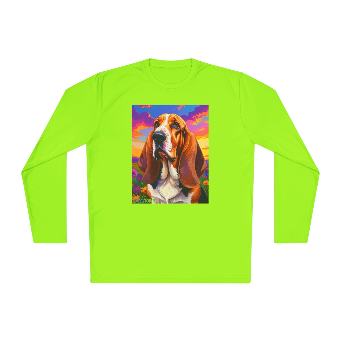 Pup Art Canvas Sport Long Sleeve Tee (Basset Hound)