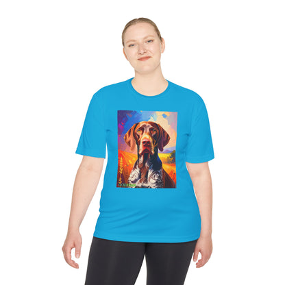 Pup Art Canvas Unisex Moisture Wicking Tee (German Shorthaired Pointer)