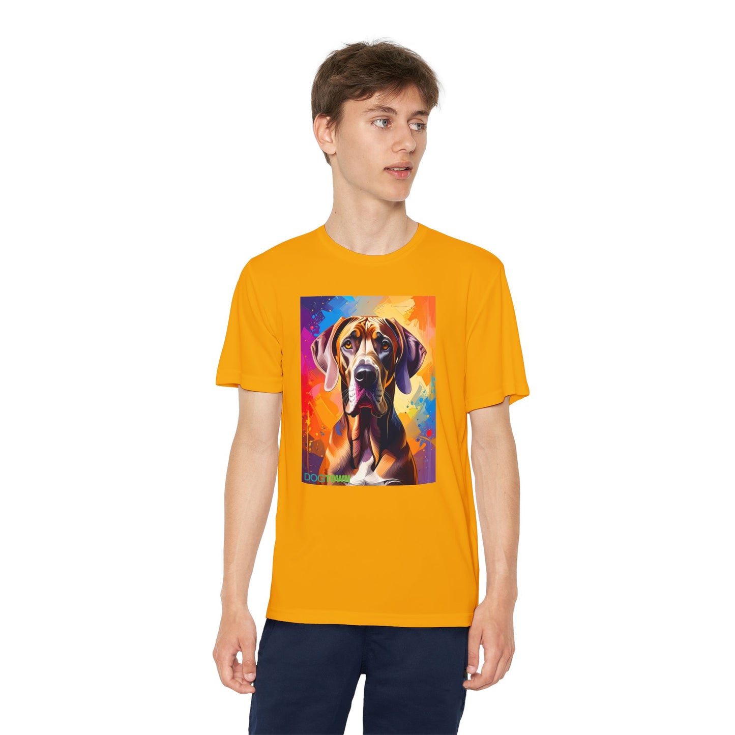 Pup Art Canvas - Kid's Sport Short Sleeve Tee (Great Dane)